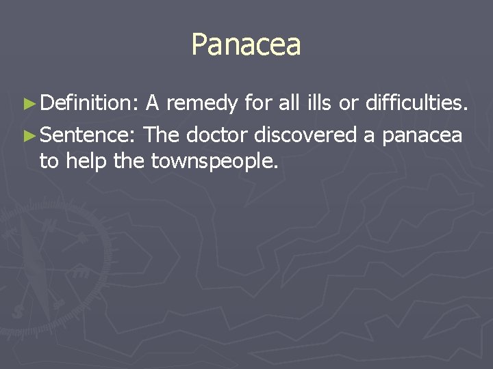 English 2 Vocabulary Set 4 Root PAN Pan