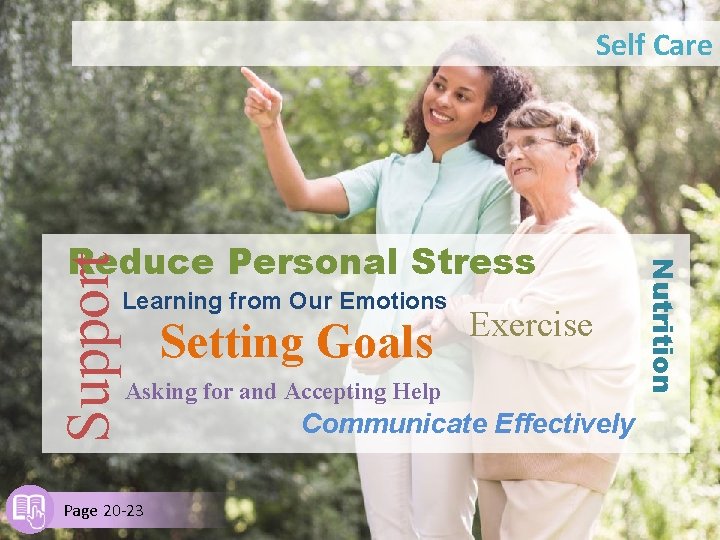 Self Care Support Learning from Our Emotions Setting Goals Exercise Asking for and Accepting