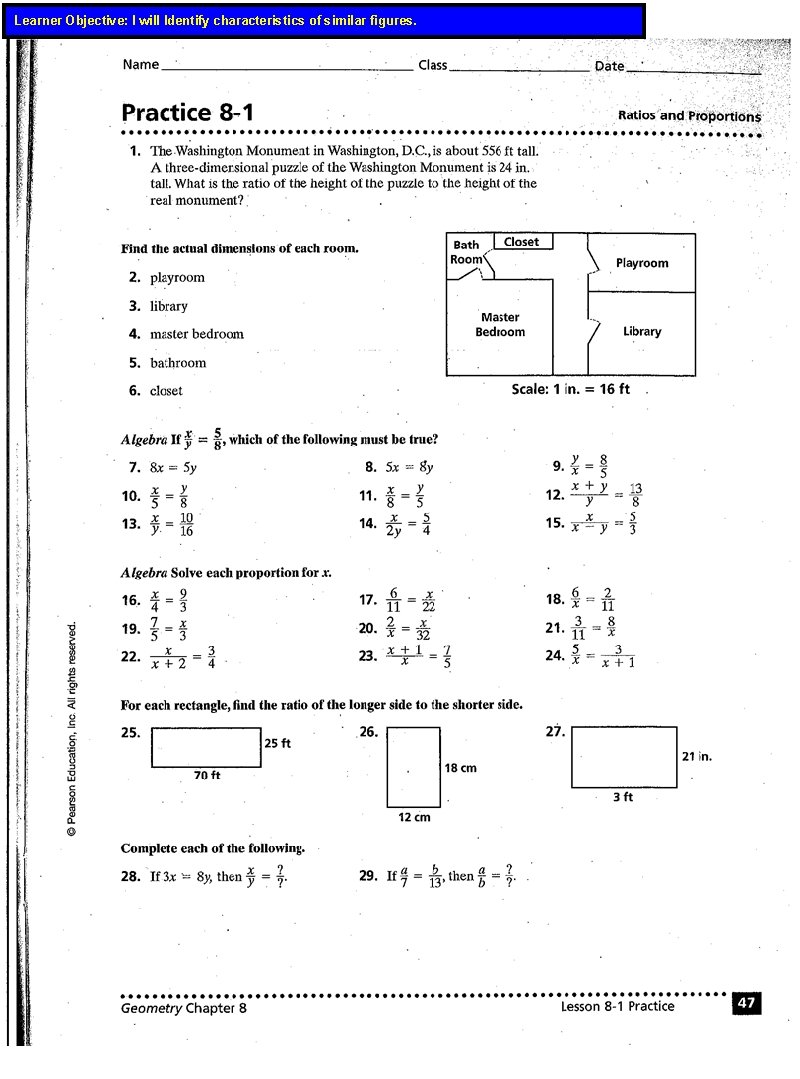 Learner Objective: I will Identify characteristics of similar figures. 