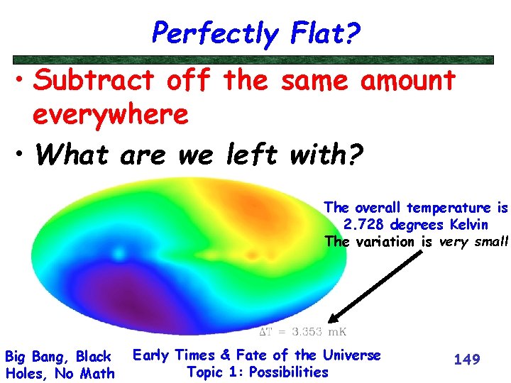 Perfectly Flat? • Subtract off the same amount everywhere • What are we left
