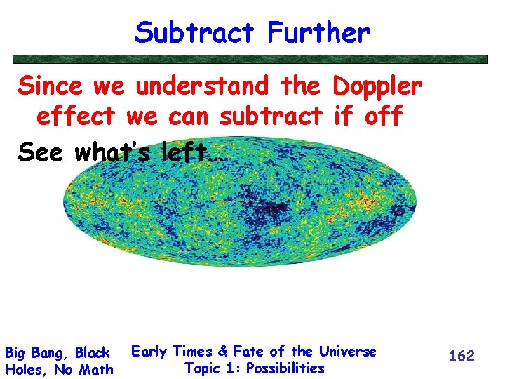 Subtract Further Since we understand the Doppler effect we can subtract if off See