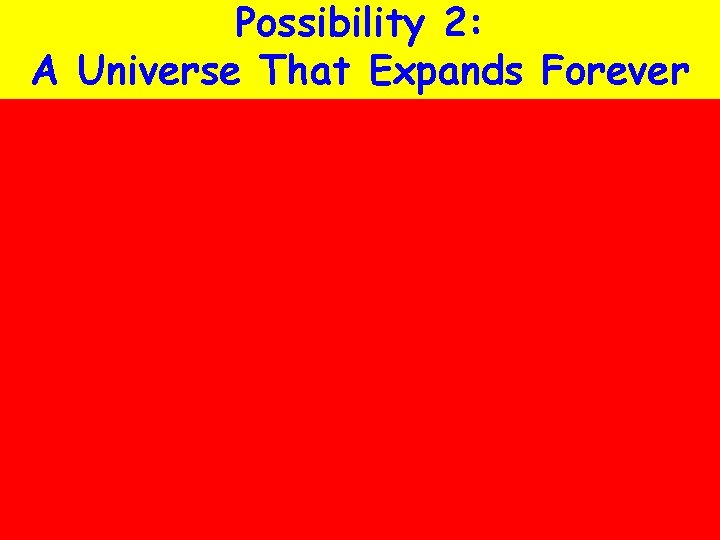 Possibility 2: A Universe That Expands Forever Big Bang, Black Holes, No Math Early