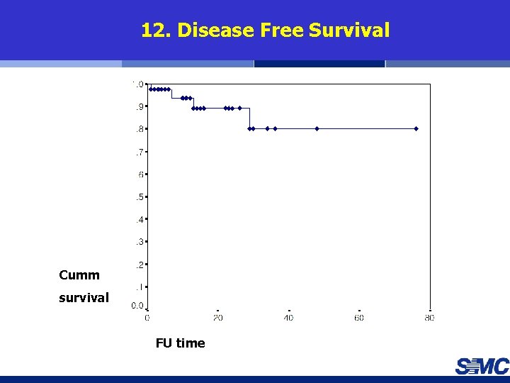 12. Disease Free Survival Cumm survival FU time 