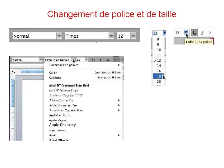 Changement de police et de taille 