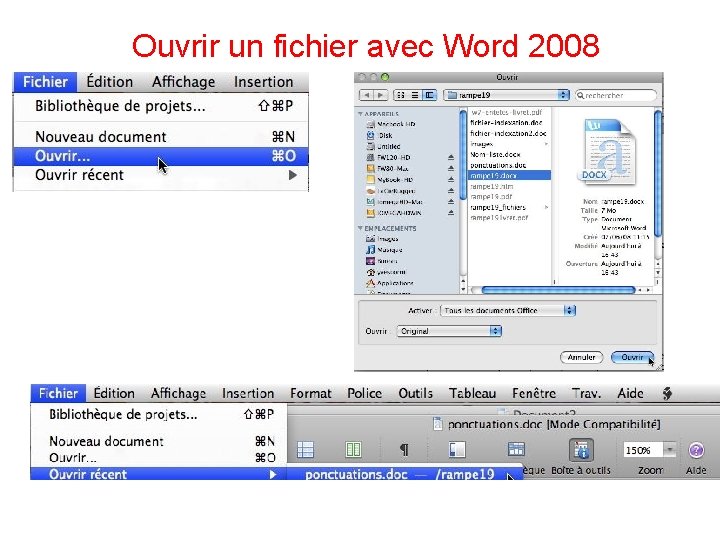 Ouvrir un fichier avec Word 2008 