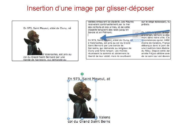 Insertion d’une image par glisser-déposer 