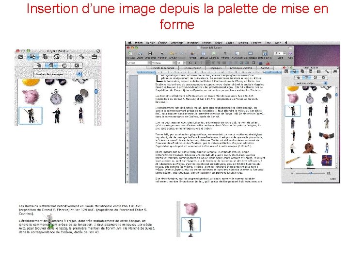 Insertion d’une image depuis la palette de mise en forme 