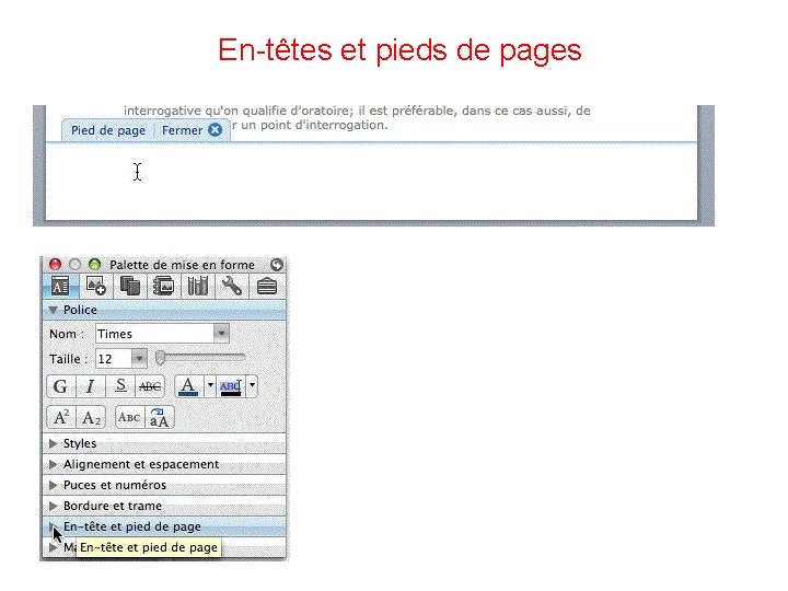 En-têtes et pieds de pages 