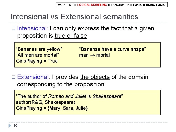 MODELING : : LOGICAL MODELING : : LANGUAGES : : LOGIC : : USING