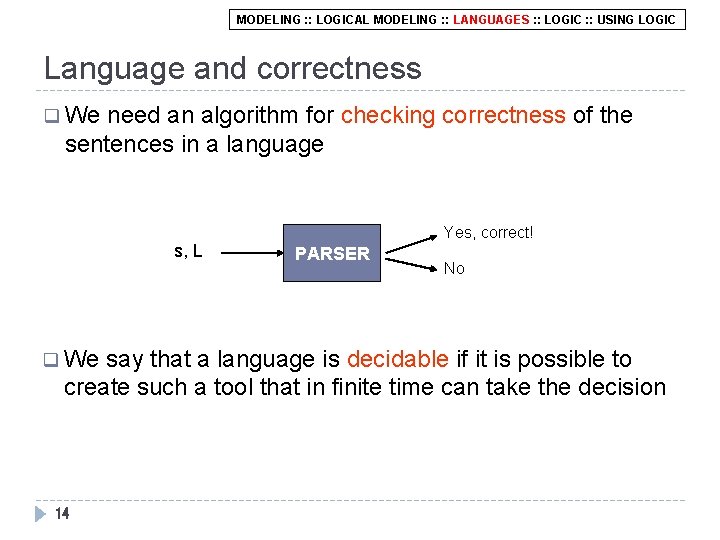 MODELING : : LOGICAL MODELING : : LANGUAGES : : LOGIC : : USING