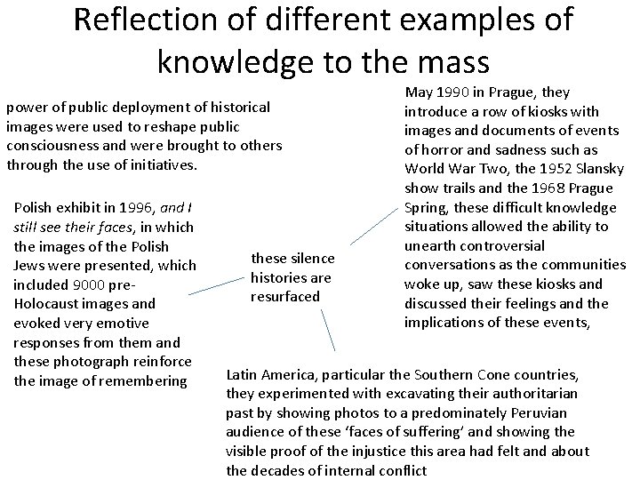 Reflection of different examples of knowledge to the mass power of public deployment of
