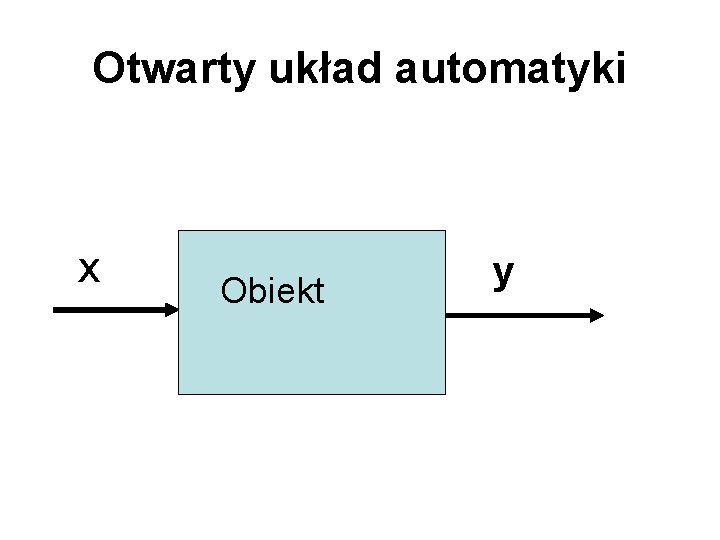 Otwarty układ automatyki x Obiekt y 