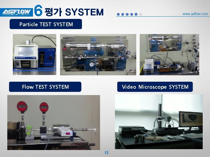 6 평가 SYSTEM www. asflow. com Particle TEST SYSTEM Flow TEST SYSTEM Video Microscope