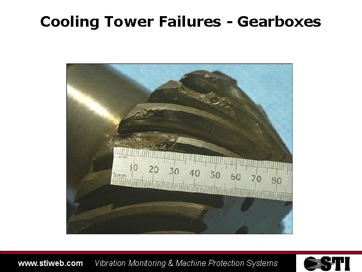 Cooling Tower Failures - Gearboxes www. stiweb. com Vibration Monitoring & Machine Protection Systems