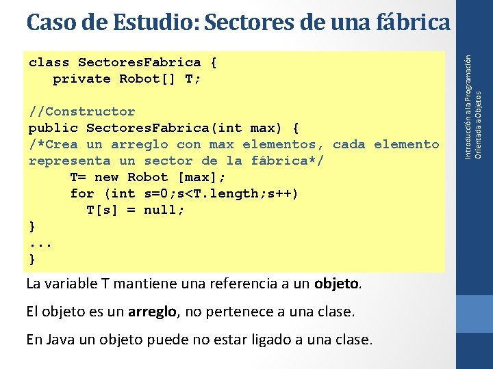 class Sectores. Fabrica { private Robot[] T; //Constructor public Sectores. Fabrica(int max) { /*Crea