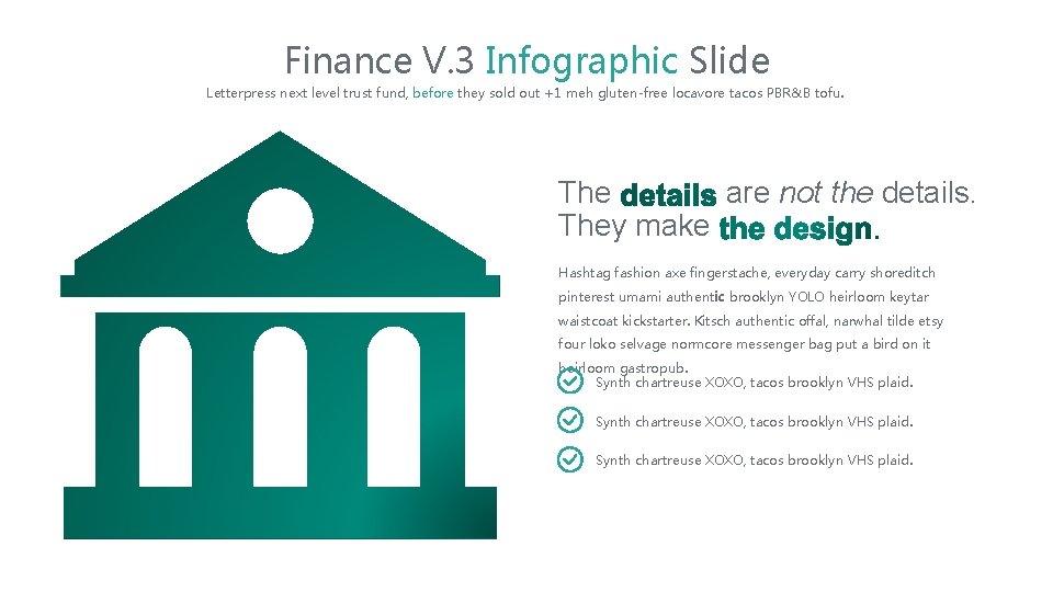 Finance V. 3 Infographic Slide Letterpress next level trust fund, before they sold out