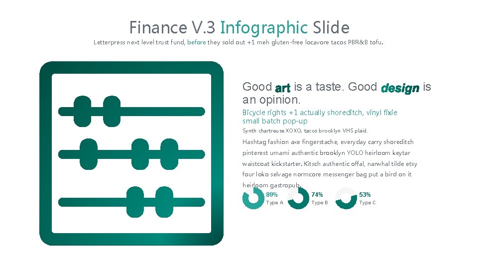 Finance V. 3 Infographic Slide Letterpress next level trust fund, before they sold out