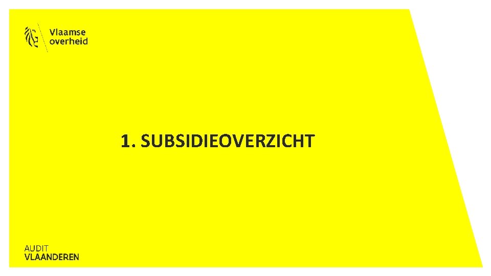 1. SUBSIDIEOVERZICHT 