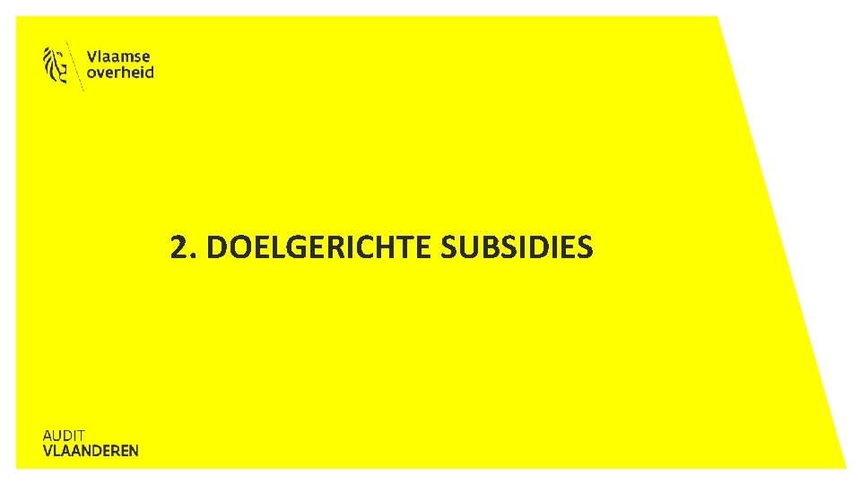 2. DOELGERICHTE SUBSIDIES 