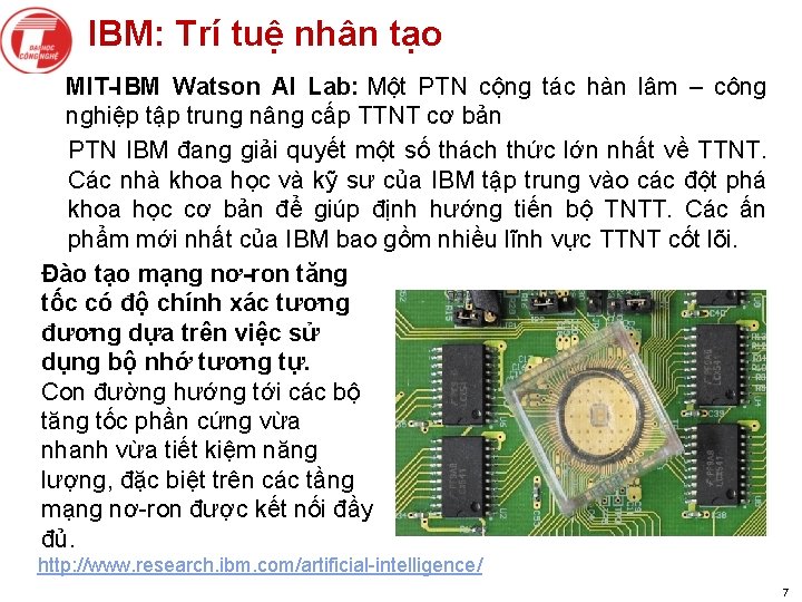 IBM: Trí tuệ nhân tạo MIT-IBM Watson AI Lab: Một PTN cộng tác hàn