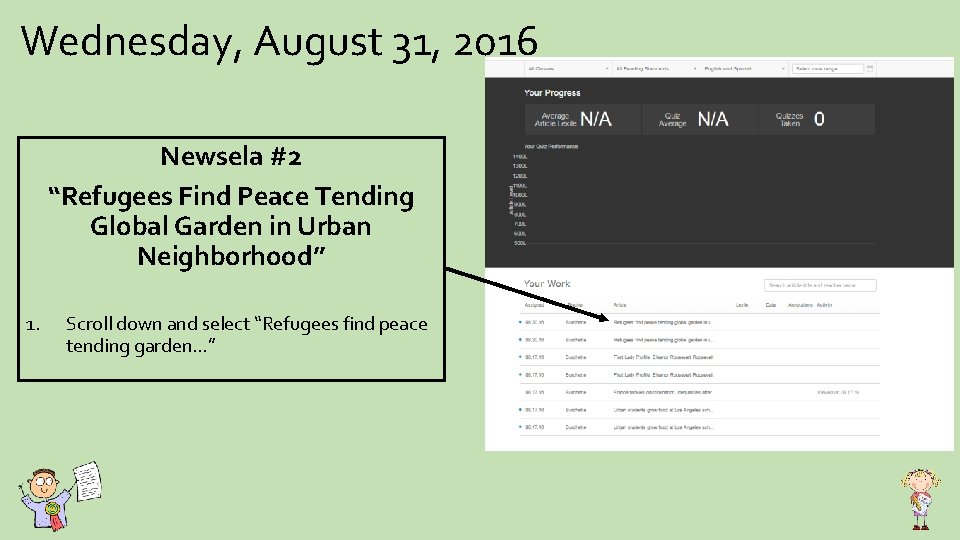 Wednesday, August 31, 2016 Newsela #2 “Refugees Find Peace Tending Global Garden in Urban