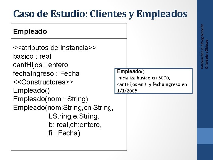 Empleado <<atributos de instancia>> basico : real cant. Hijos : entero fecha. Ingreso :