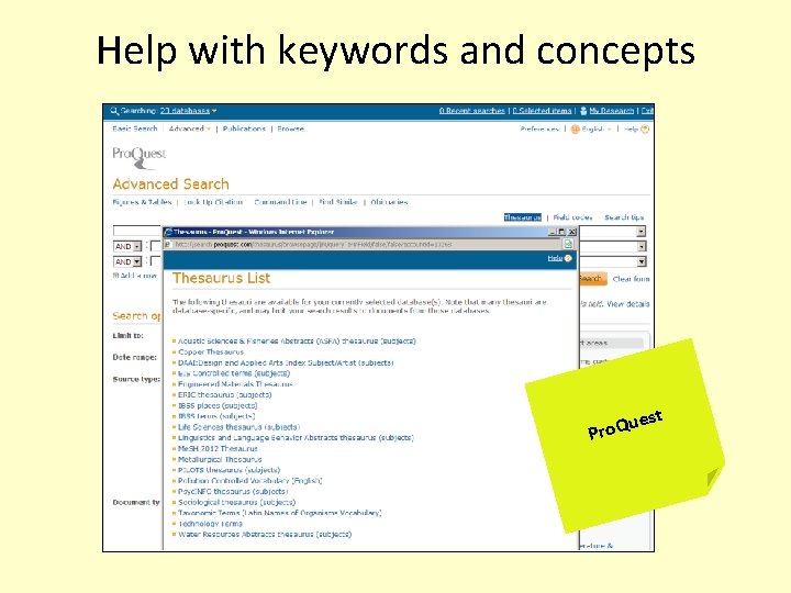 Help with keywords and concepts uest Q o r P 