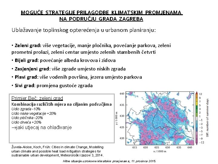 MOGUĆE STRATEGIJE PRILAGODBE KLIMATSKIM PROMJENAMA NA PODRUČJU GRADA ZAGREBA Ublažavanje toplinskog opterećenja u urbanom