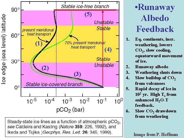  • Runaway Albedo Feedback (5) 1. (1) (2) (4) (3) 2. 3. 4.