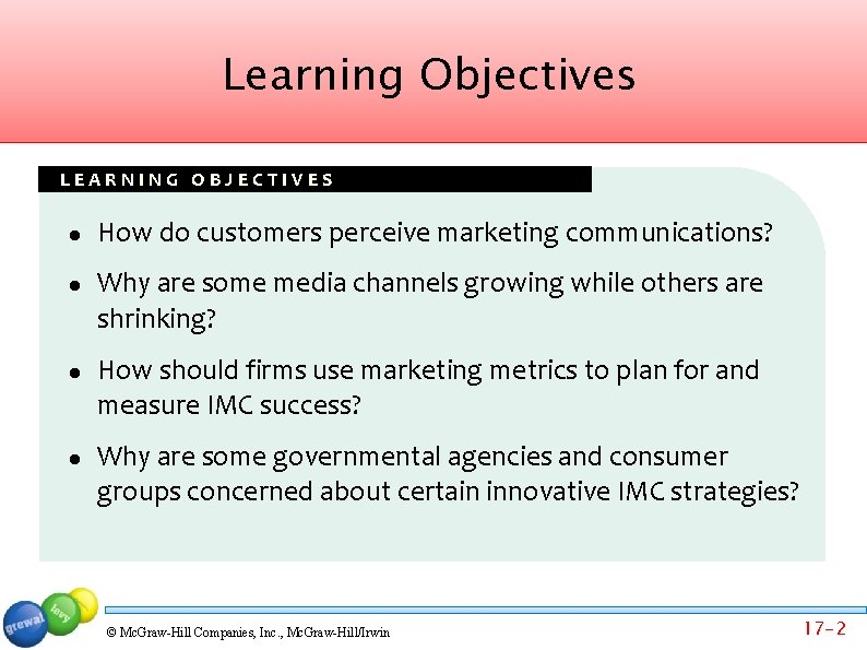 Learning Objectives LEARNING OBJECTIVES How do customers perceive marketing communications? Why are some media