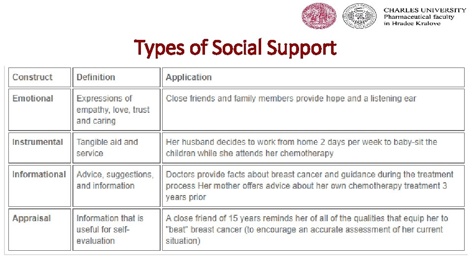 Types of Social Support 