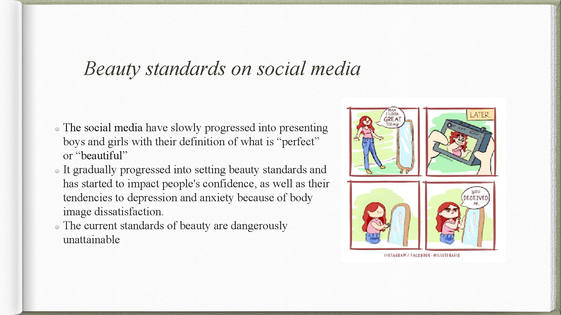 Beauty standards on social media The social media have slowly progressed into presenting boys