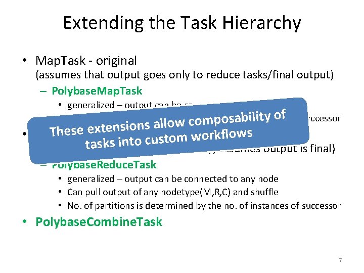 Extending the Task Hierarchy • Map. Task - original (assumes that output goes only