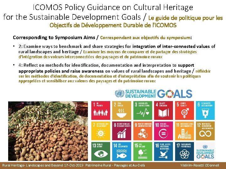 ICOMOS Policy Guidance on Cultural Heritage for the Sustainable Development Goals / Le guide