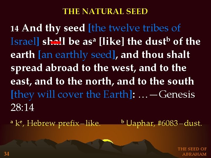 THE NATURAL SEED And thy seed [the twelve tribes of Israel] shall be asa