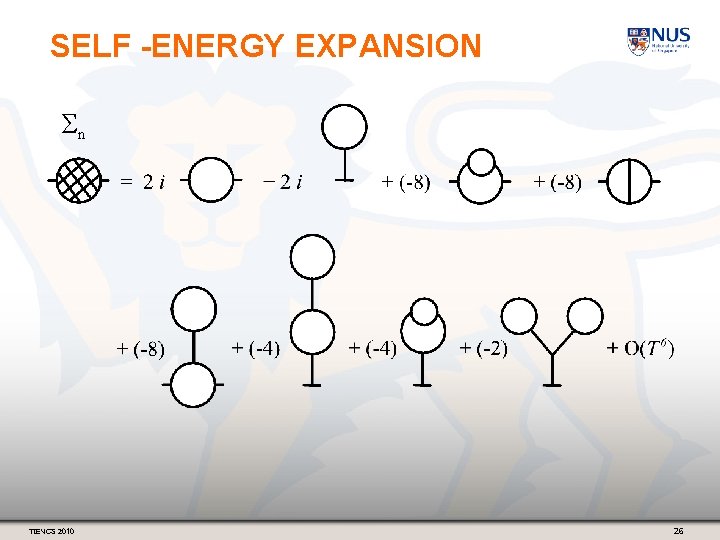 SELF -ENERGY EXPANSION Σn TIENCS 2010 26 