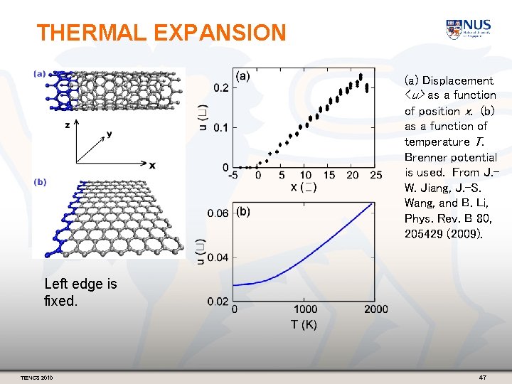 THERMAL EXPANSION (a) Displacement <u> as a function of position x. (b) as a