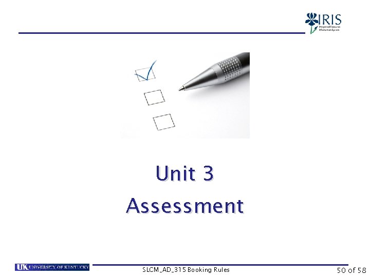 Unit 3 Assessment SLCM_AD_315 Booking Rules 50 of 58 