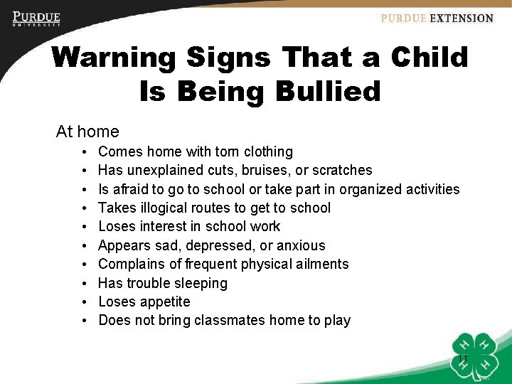Warning Signs That a Child Is Being Bullied At home • • • Comes