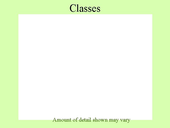 Classes Amount of detail shown may vary Classes Amount of detail shown may vary
