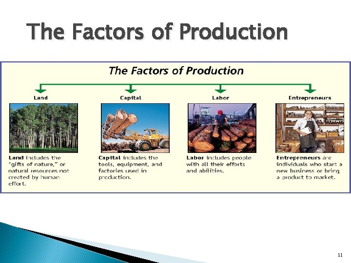 The Factors of Production 11 