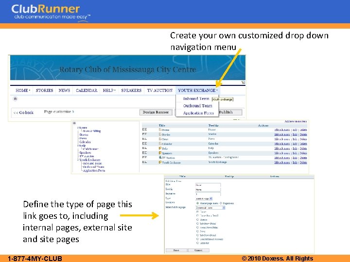 Create your own customized drop down navigation menu Define the type of page this