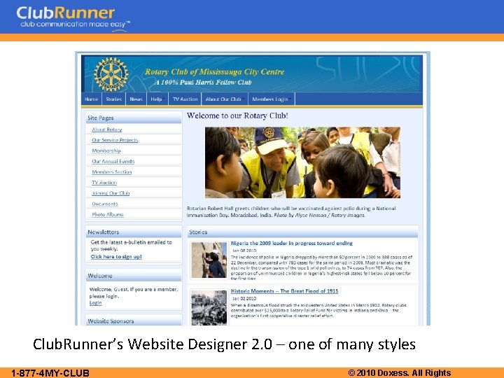 Club. Runner’s Website Designer 2. 0 – one of many styles 1 -877 -4