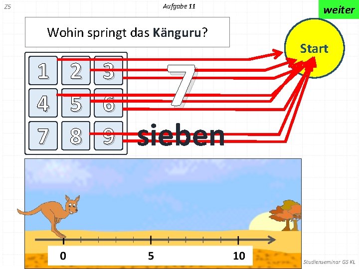 Aufgabe 11 Wohin springt das Känguru? 1 4 7 2 5 8 3 6