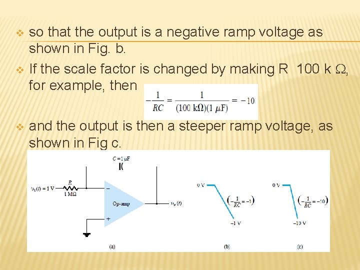 v v v so that the output is a negative ramp voltage as shown