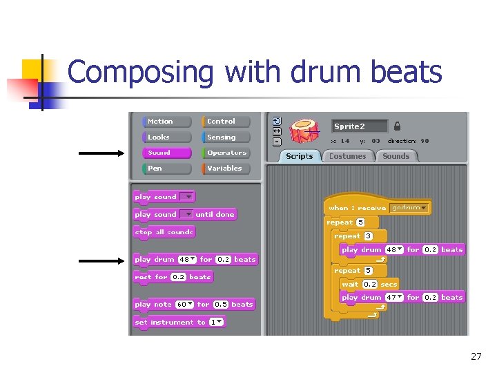 Composing with drum beats 27 