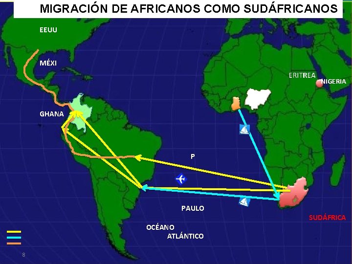 MIGRACIÓN DE AFRICANOS COMO SUDÁFRICANOS EEUU CO MÉXI NIGERIA GHANA ECUADOR BRASIL ERÚ P