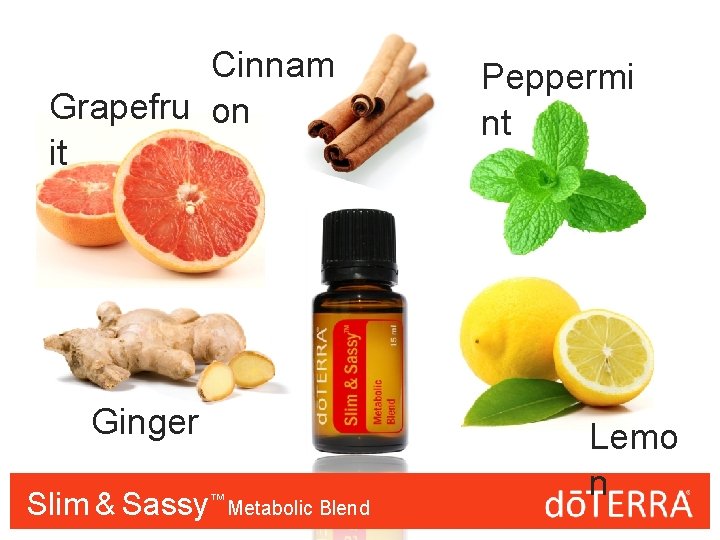 Cinnam Grapefru on it Ginger Slim & Sassy™™ Metabolic Blend Peppermi nt Lemo n