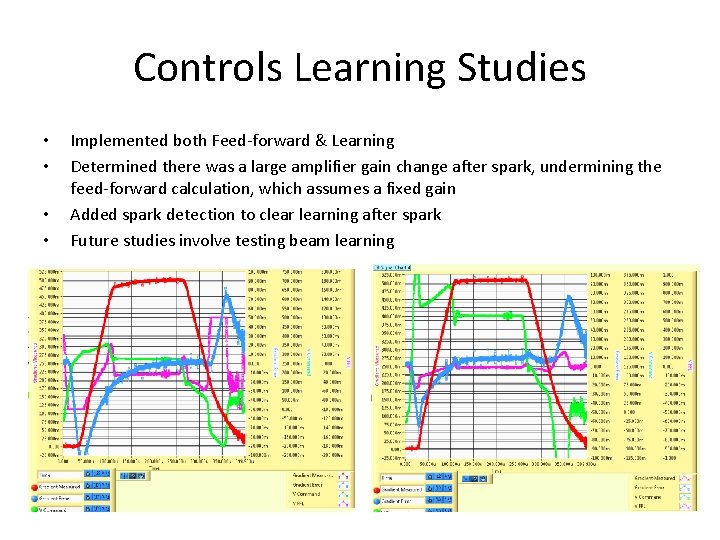 Controls Learning Studies • • Implemented both Feed-forward & Learning Determined there was a