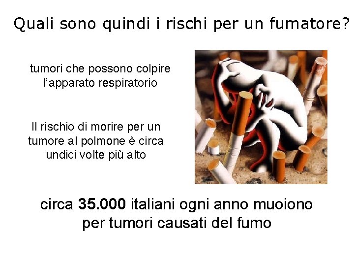 Quali sono quindi i rischi per un fumatore? tumori che possono colpire l’apparato respiratorio